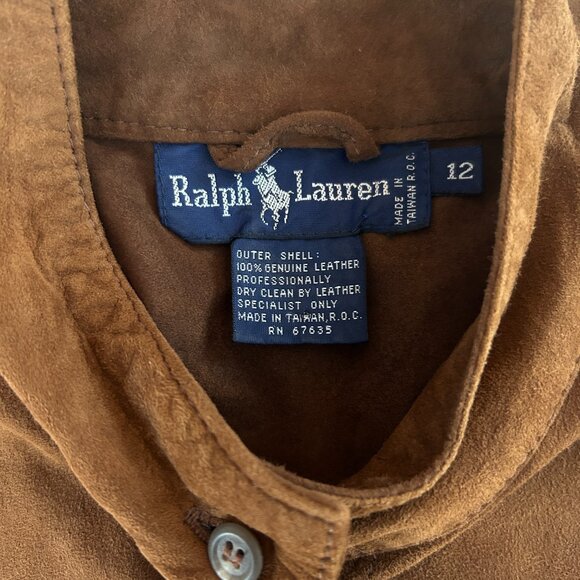 RARE Ralph Lauren Vintage Boho Western Suede Shirt Dress – Size 12 M/L - Picture 3 of 9